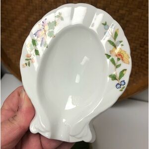 Aynsley Bone China Spoon Rest Cottagecore “Cottage Garden” Excellent Condition